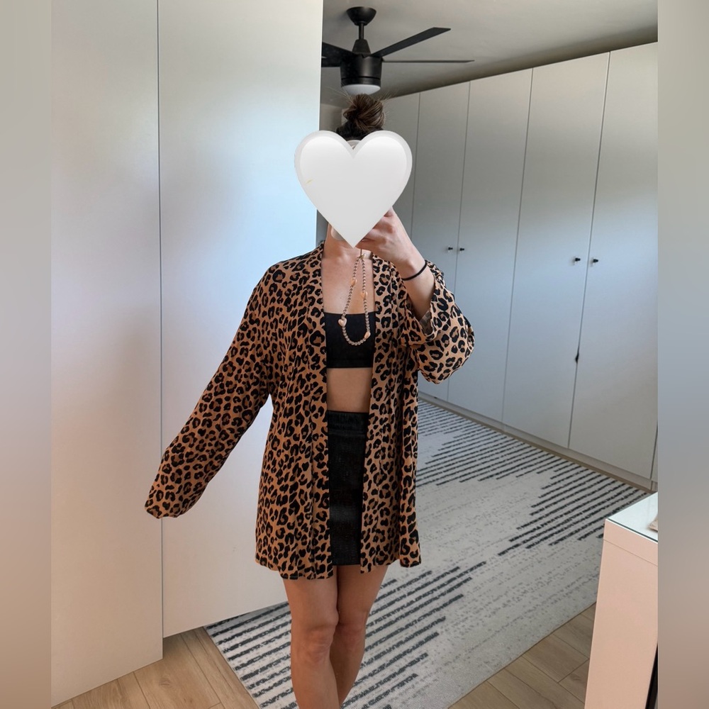 Treasure and Bond Leopard Open Jacket